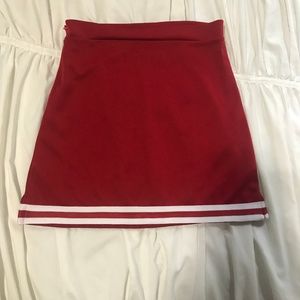 Red mini cheer skirt game day Rutgers